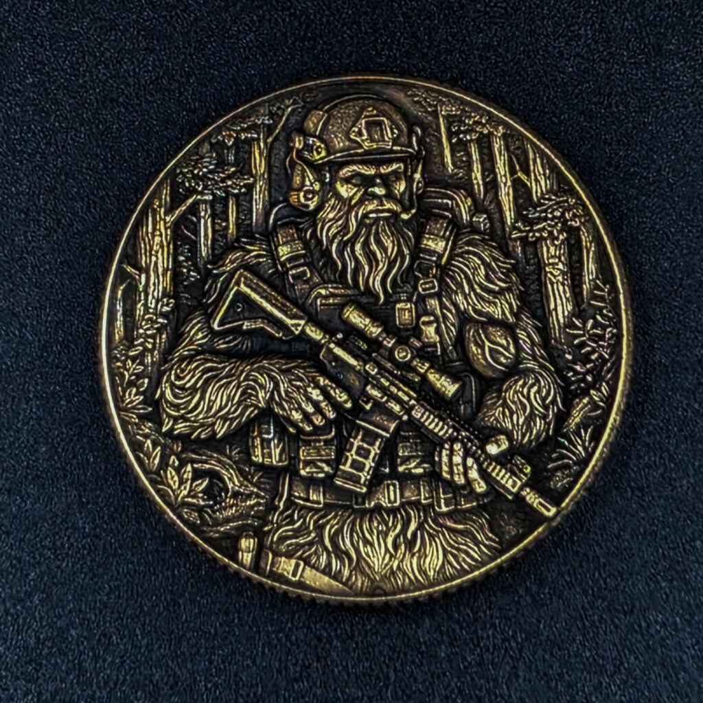 Custom engraved brass challenge coin
