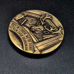 Alternative view of Funny Reindeer Brass Coin