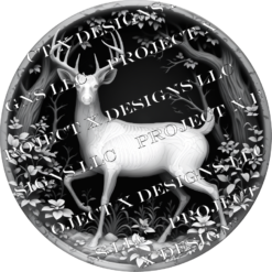 Alternative view of Whitetail Deer Depthmap Image For Fiber Laser