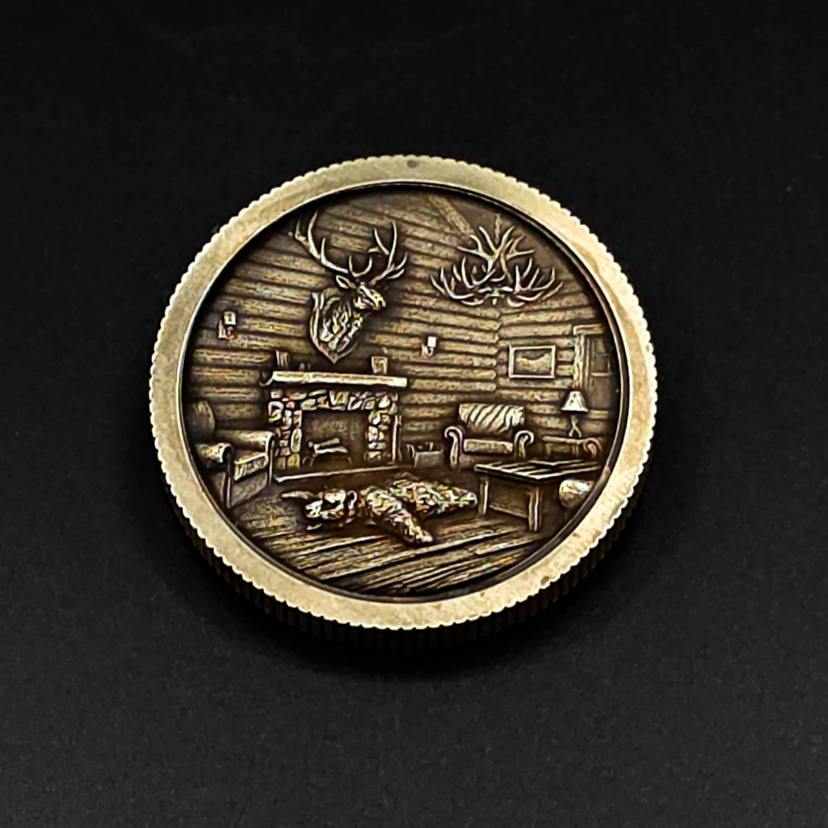 Rustic Cabin Brass Coin