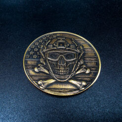 Alternative view of Tactical Operator Skull Challenge Coin