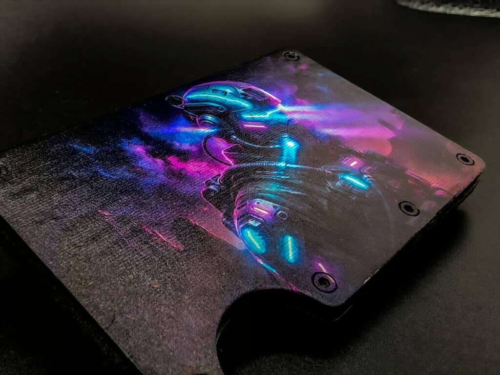 Full-color UV printed metal EDC wallet with vibrant design