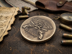 Alternative view of El Guapo Hand Finished Laser Engraved Brass Challenge Coin